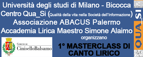 Il CENTRO QUA_SI Università degli Studi di Milano – Bicocca organizza Masterclass di Canto lirico per approfondimento del Repertorio Lirico e della Tecnica Vocale di Canto con il «basso Simone Alaimo»