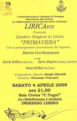 Locandina Concerto di Primavera a Gussago (BS)